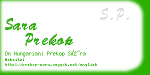 sara prekop business card